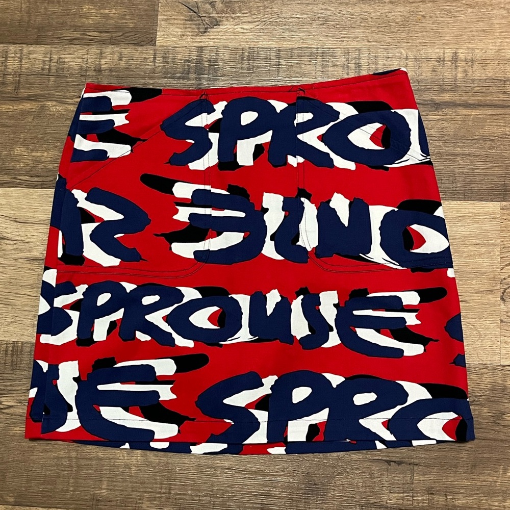 Stephen Sprouse 20th Anniversary Collection Stylish Red Graphic Skirt Size 6